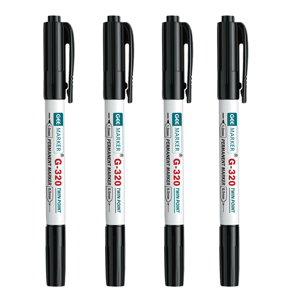 geemarker功意环保油性小双头记号笔G-320 不锈钢标记笔防水低氯核电工业笔0.5-1mm